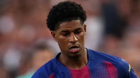 Rashford durante jogo do Barcelona. (Photo by Aitor Alcalde/Getty Images)