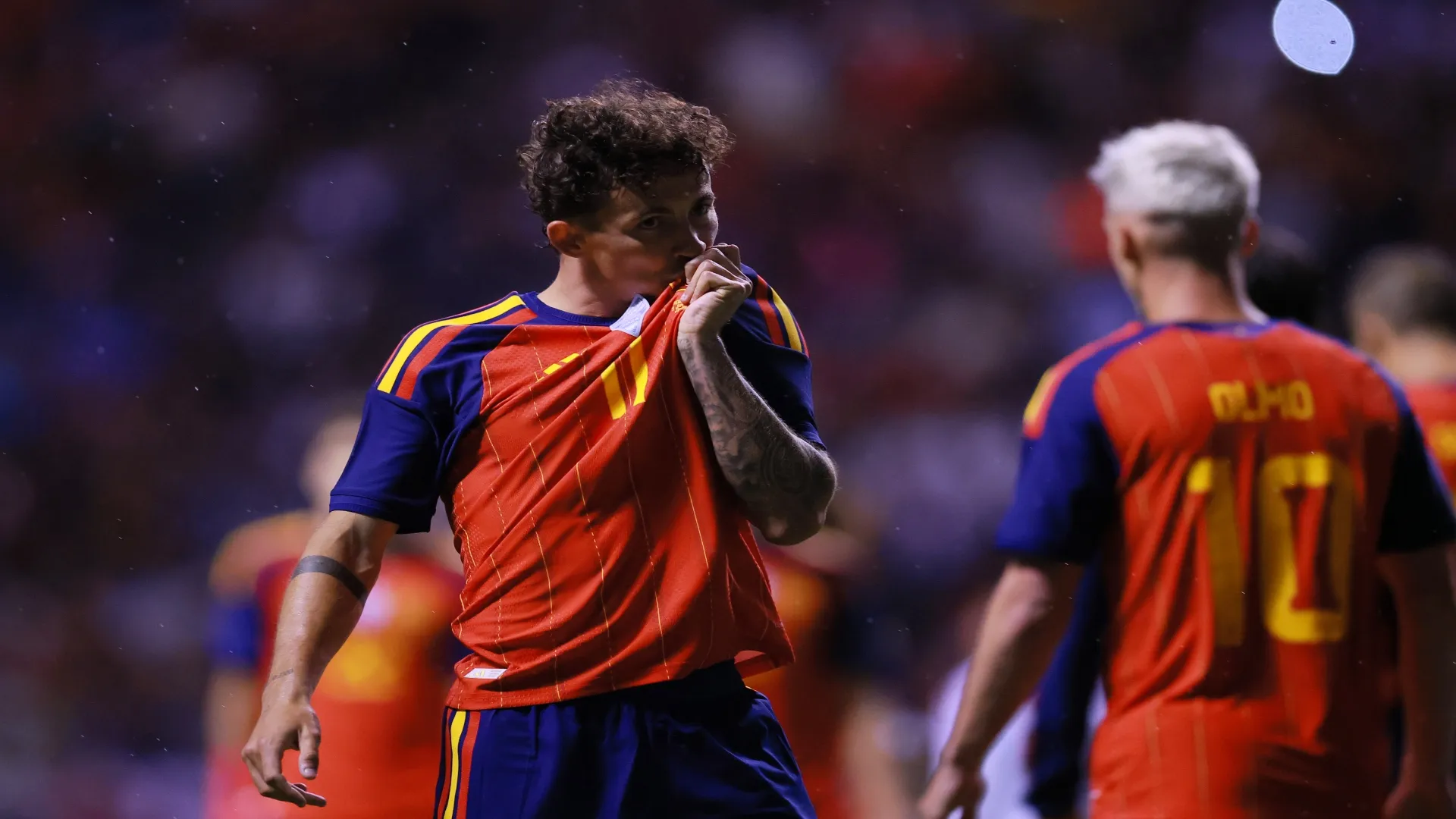 Yéremy Pino foi autor de um dos gols da Espanha contra o Peru – Manuel Velasquez/Getty Images