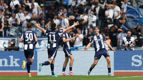 Kennet Eichhorn durante partida do Hertha Berlim. Foto: Maja Hitij/Getty Images