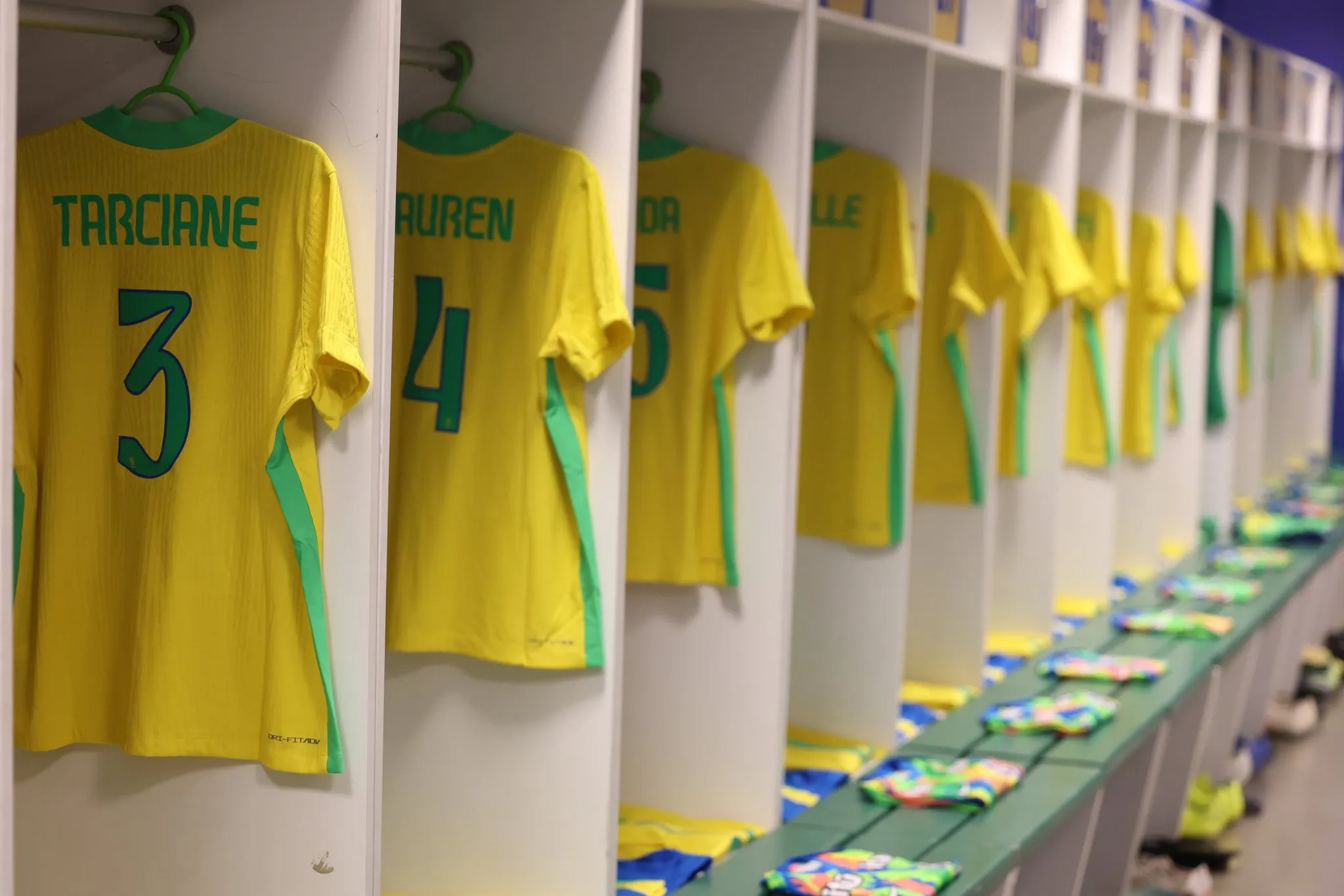 Vestiario da Seleção Feminina antes do jogo - Foto: Lívia Villas Boas/Staff Images Woman/CBF