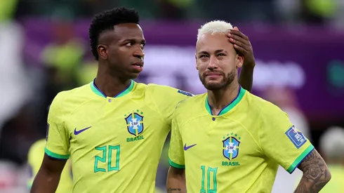 Neymar e Vini Jr. (Foto: Michael Steele/Getty Images)