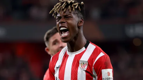 Nico Williams em campo pelo Athletic. Foto: Ion Alcoba Beitia/Getty Images