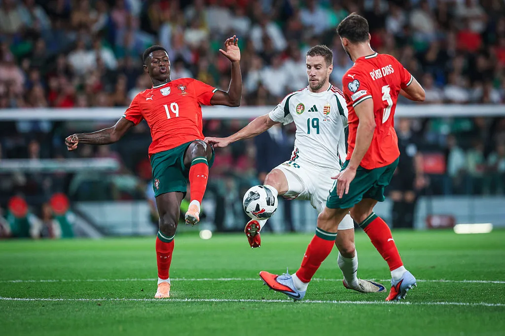Nuno Mendes é um dos titulares de Roberto Martínez contra a Nigéria. (Photo by Carlos Rodrigues/Getty Images)