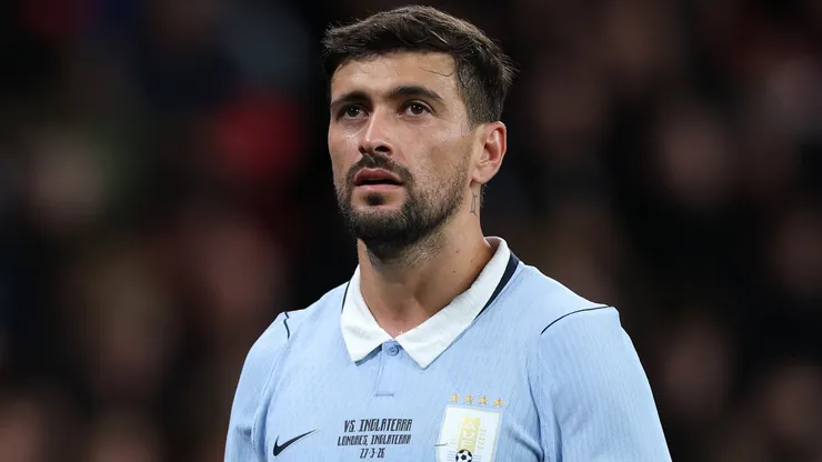 Arrascaeta em campo com as cores do Uruguai. Foto: Justin Setterfield/Getty Images
