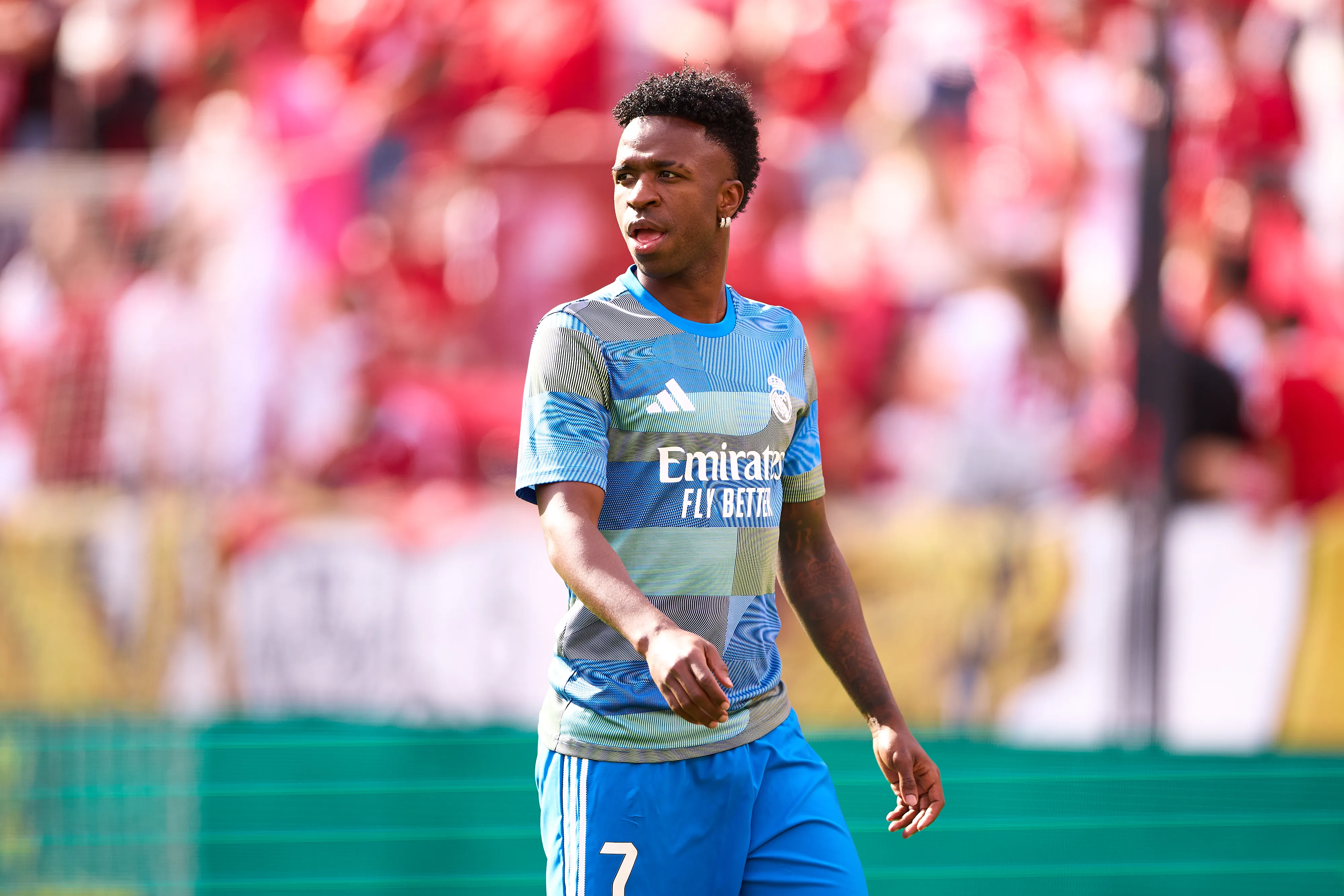 Vini Jr perde status de intocável no Real Madrid. Foto: Fran Santiago/Getty Images