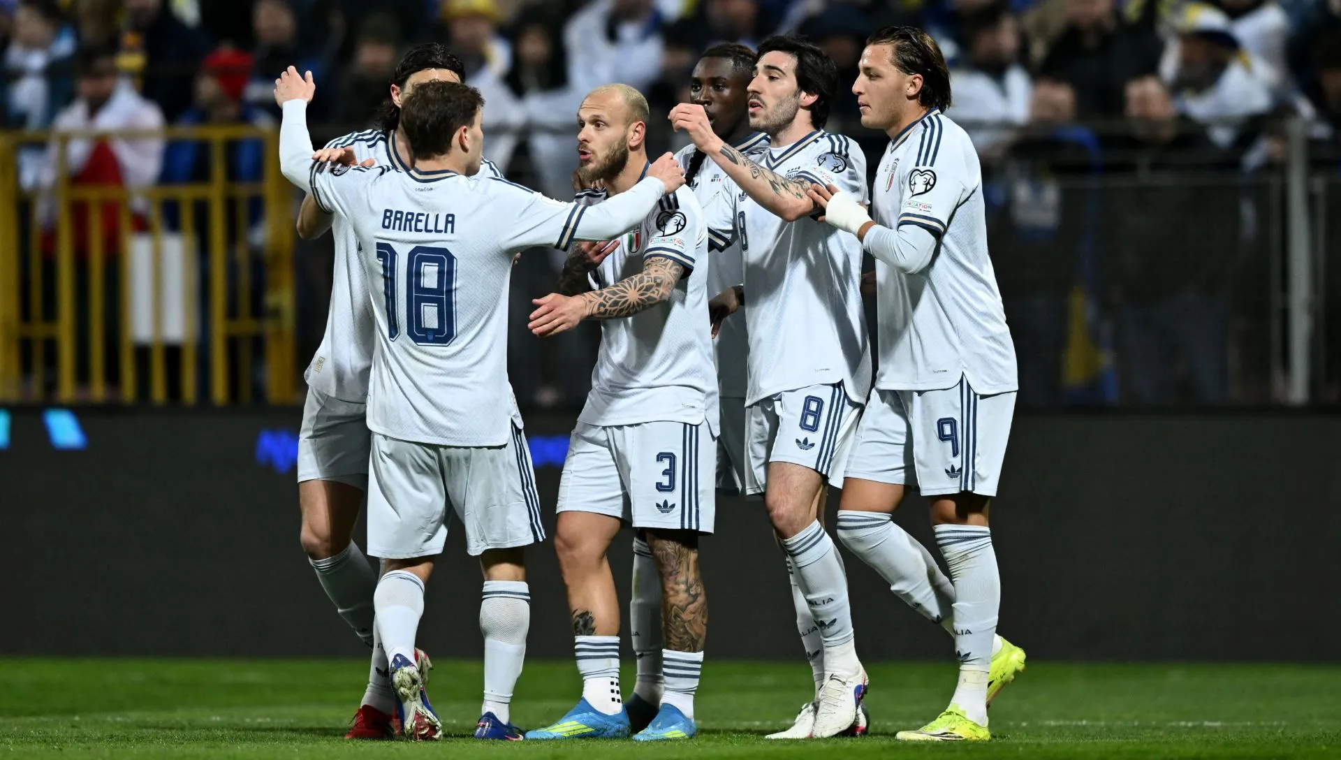 Jogadores da Itália durante partida das Eliminatórias da Copa do Mundo. Foto: Getty Images/Getty Images