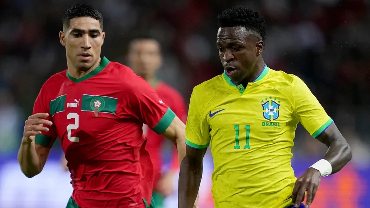 Hakimi e Vini Jr farão duelo no Brasil x Marrocos (Alex Caparros/Getty Images)