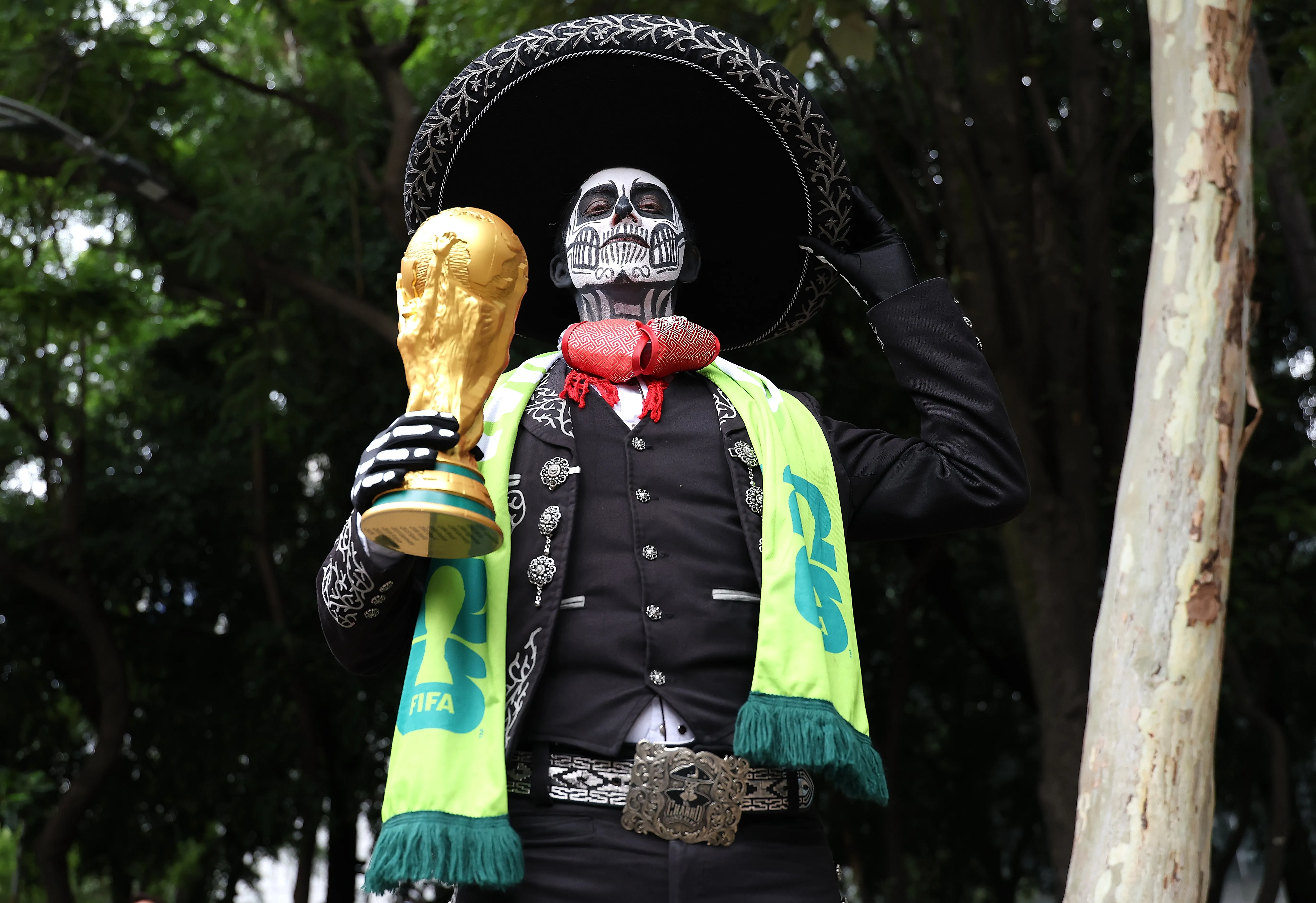 Réplica da taça da Copa do Mundo. Foto: Kevin C. Cox/Getty Images
