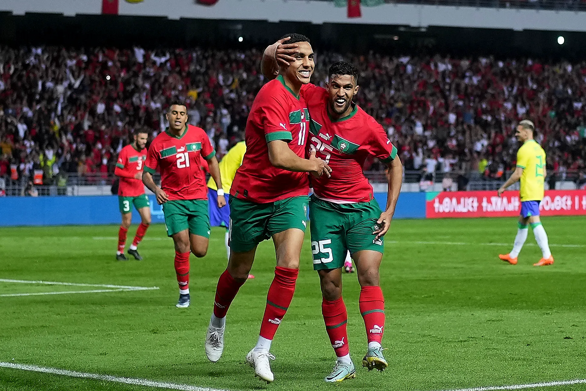 Marrocos venceu o Brasil em 2023. Foto: Alex Caparros/Getty Images