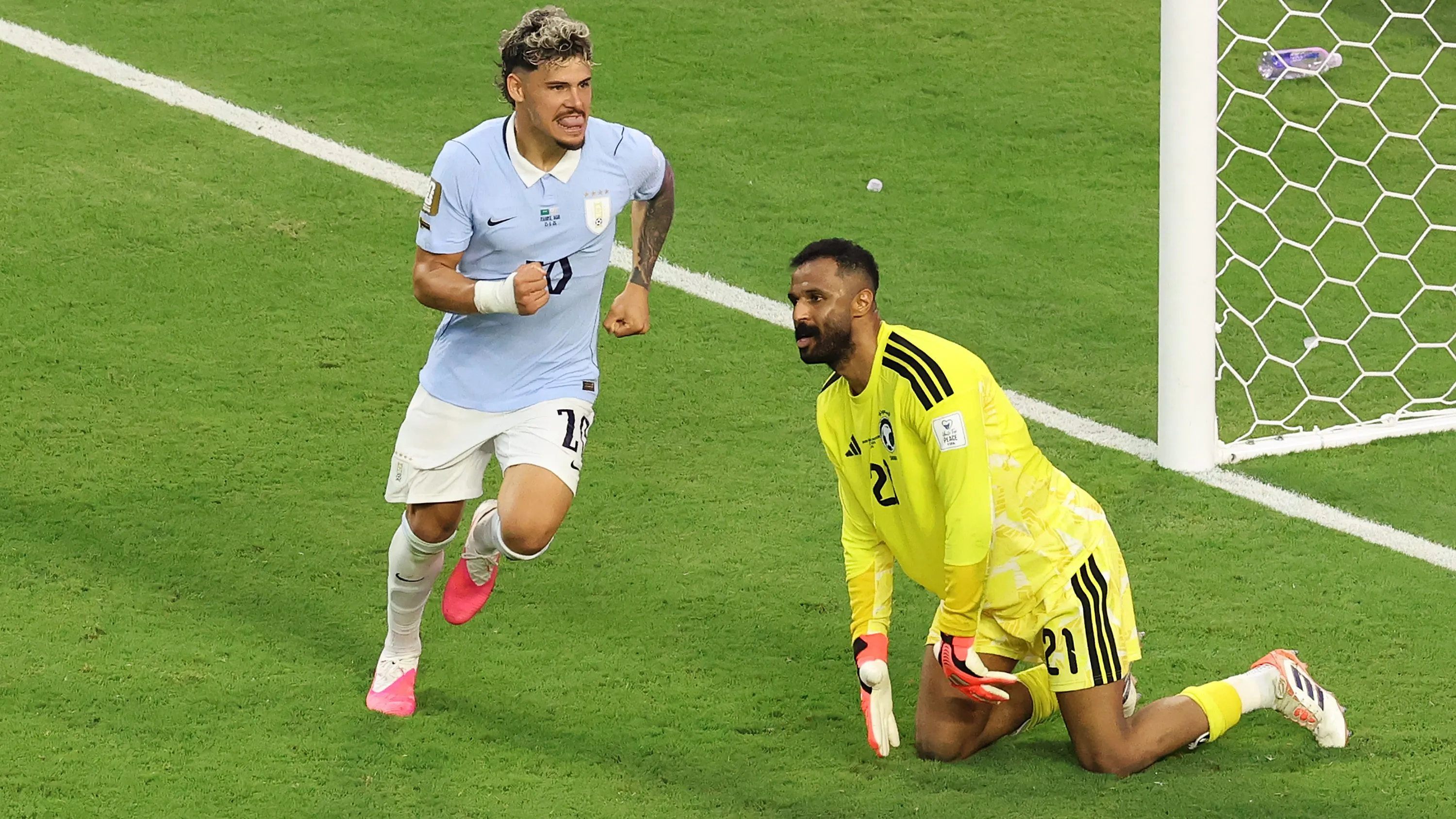 Maxi Araújo comemorando gol contra a Arábia Saudita