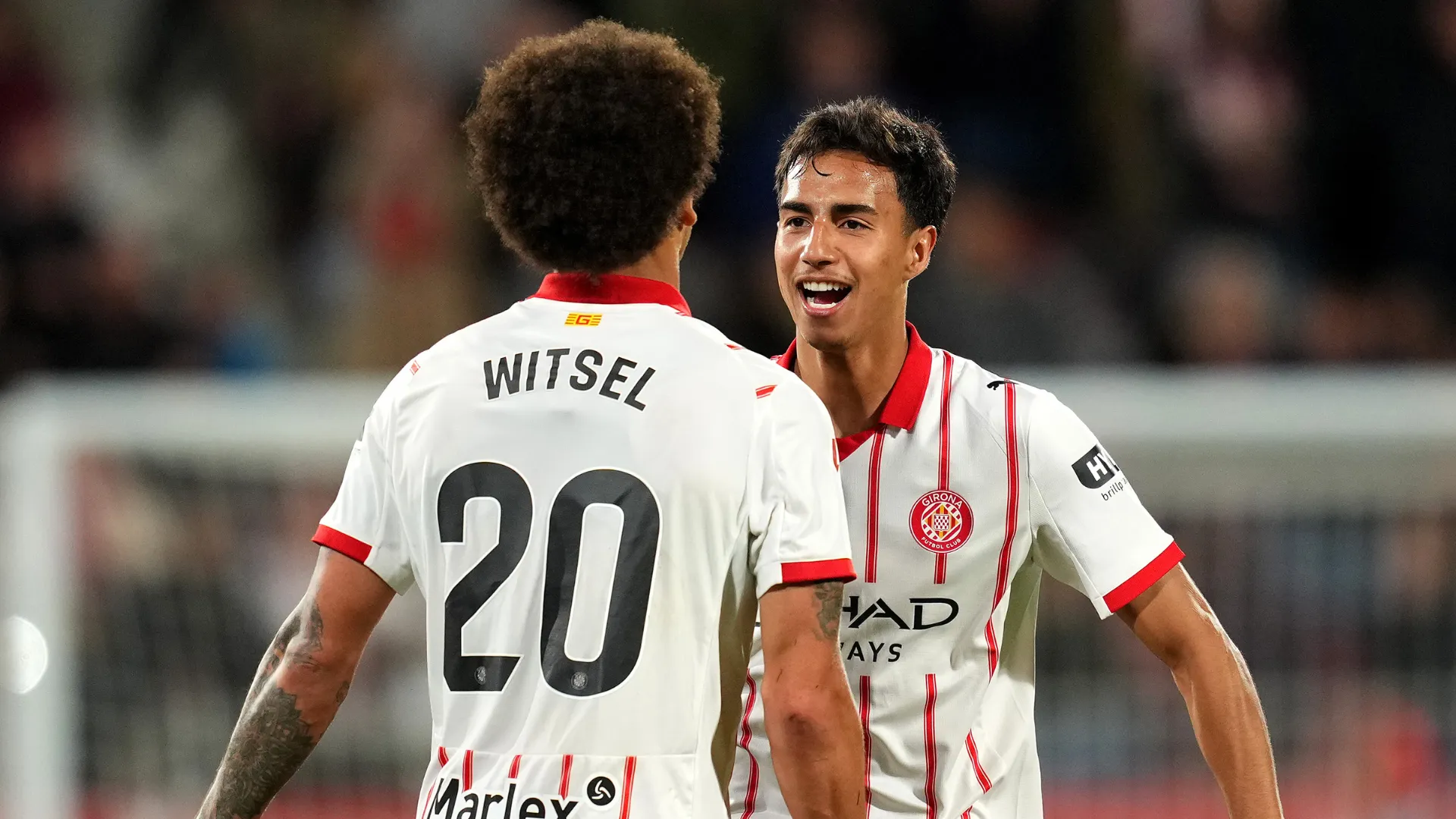 Vitor Reis comemora em jogo do Girona
