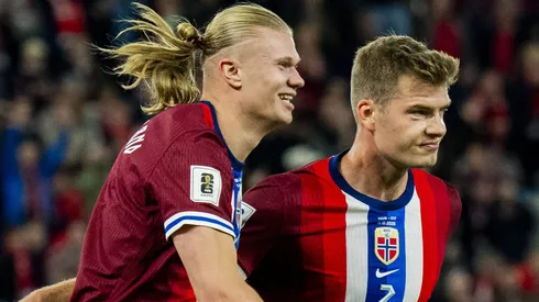 Haaland e Sorloth na partida pela Noruega. Foto: IMAGO / NTB
