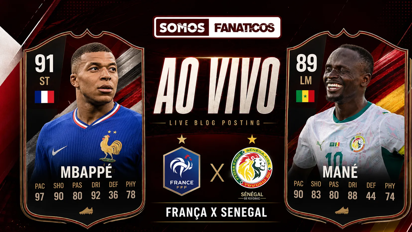 Montagem com fotos de Mbappé e Mané