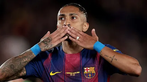 Raphinha pelo Barcelona. Ele é alvo do Al-Hilal. Foto: Eric Alonso/Getty Images.