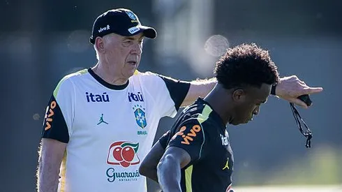 Ancelotti durante treino pela Seleção Brasileira. Foto: Ira L. Black/Getty Images