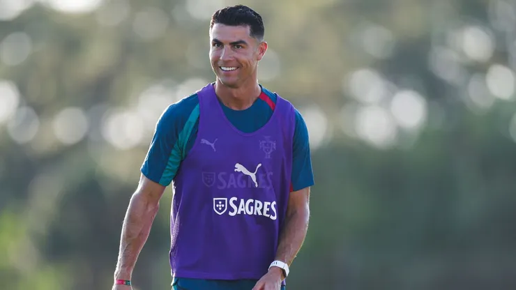 Cristiano Ronaldo treinando com a seleção de Portugal para a Copa do Mundo