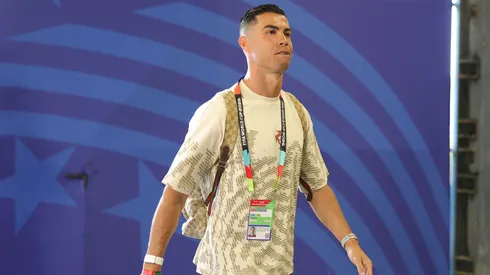 Cristiano Ronaldo no estádio da partida entre Portugal e RD Congo