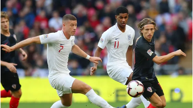 Jogadores de Inglaterra e Croácia em 2018. Foto: Catherine Ivill/Getty Images