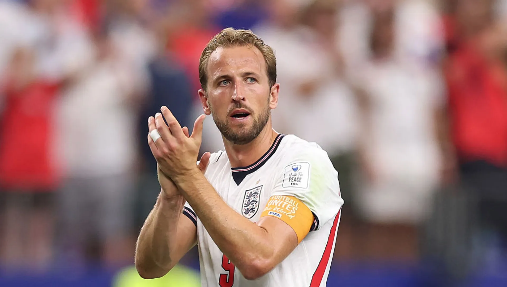 Harry Kane em ação pela Seleção da Inglaterra