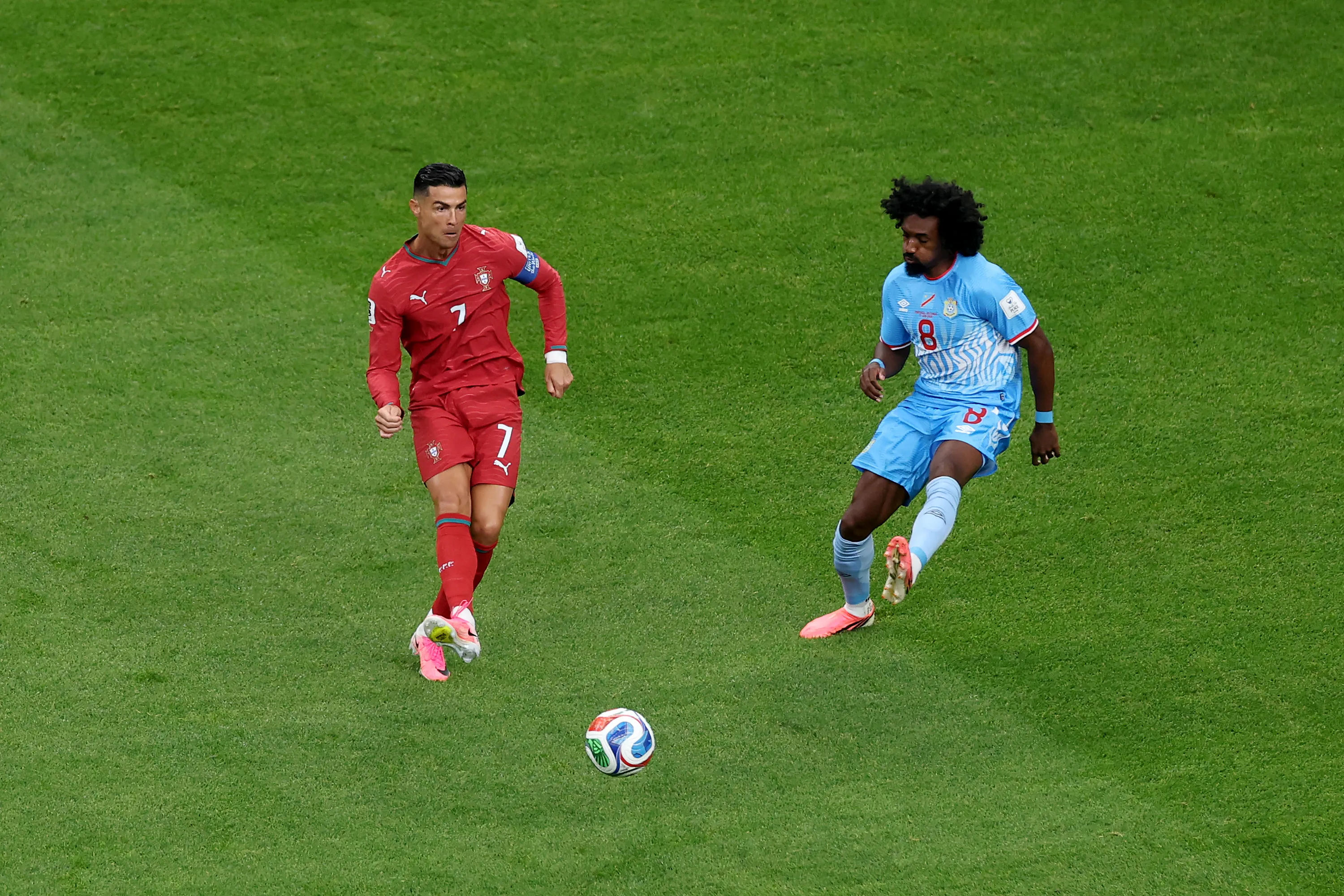 Cristiano Ronaldo em ação contra RD do Congo. (Foto: Lars Baron/Getty Images)