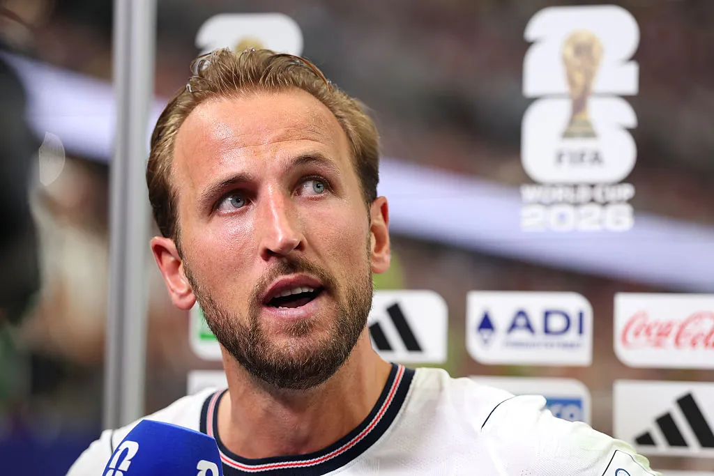 Harry Kane, da Inglaterra, em entrevista (Foto :Richard Pelham/Getty Images)