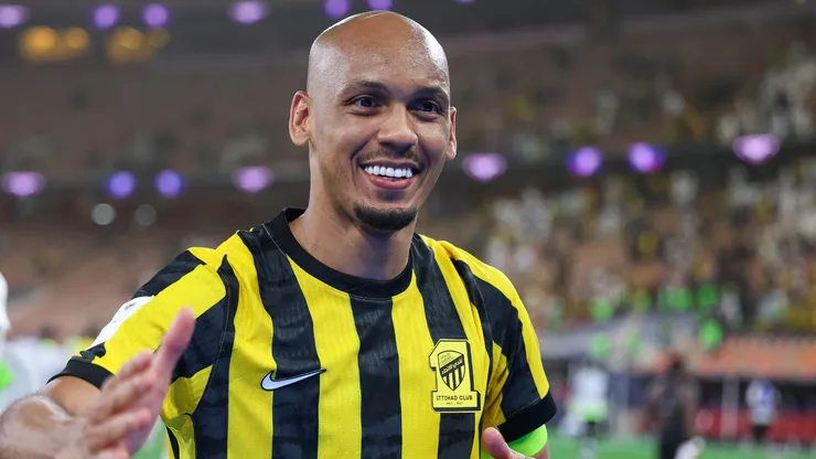 Fabinho após uma partida pelo Al-Ittihad. Foto: Yasser Bakhsh/Getty Images