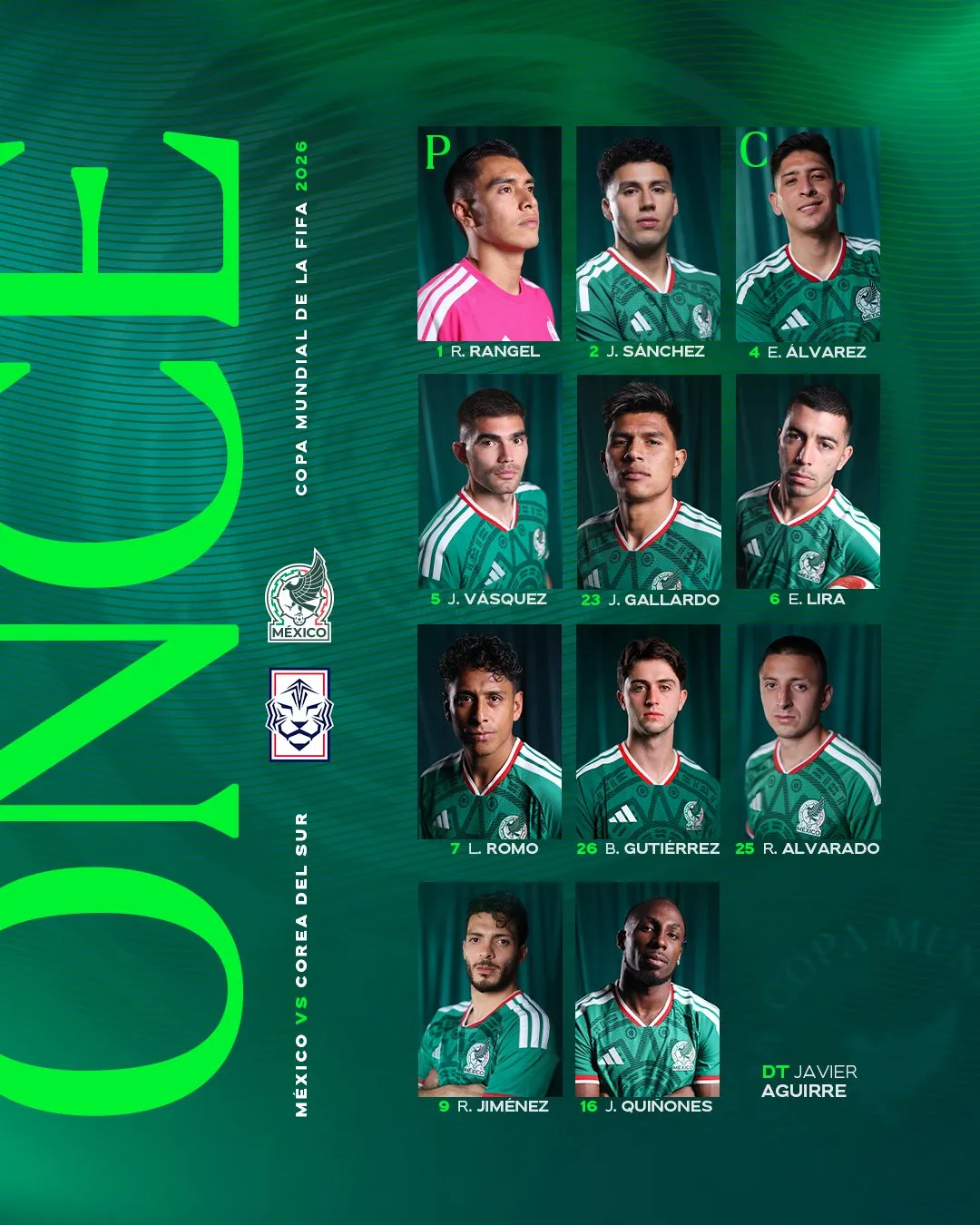Créditos: Divulgação/Seleção Mexicana.