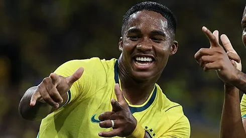 Endrick pela Seleção Brasileira. Foto: Wagner Meier/Getty Images