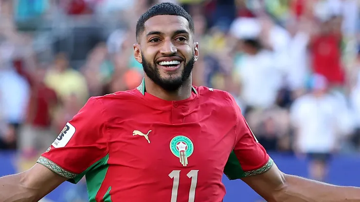 Saibari comemorando um gol pelo Marrocos. Foto: Dan Mullan/Getty Images
