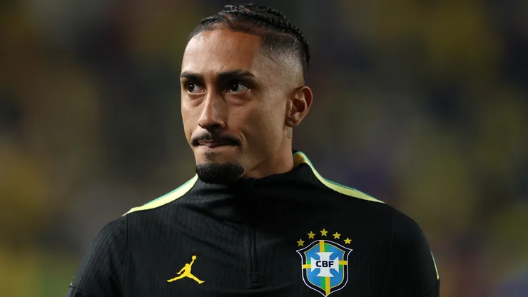 Raphinha na partida entre Brasil e Haiti. Foto: Darrian Traynor/Getty Images