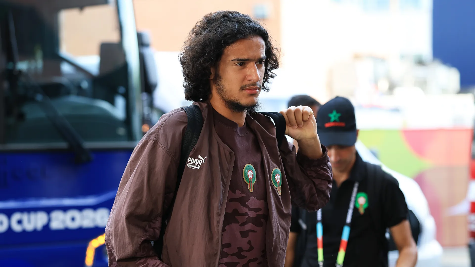 Ayyoub Bouaddi antes de jogo da Copa do Mundo
