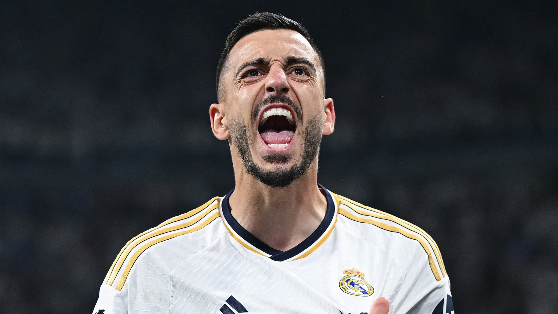 Joselu comemora pelo Real Madrid