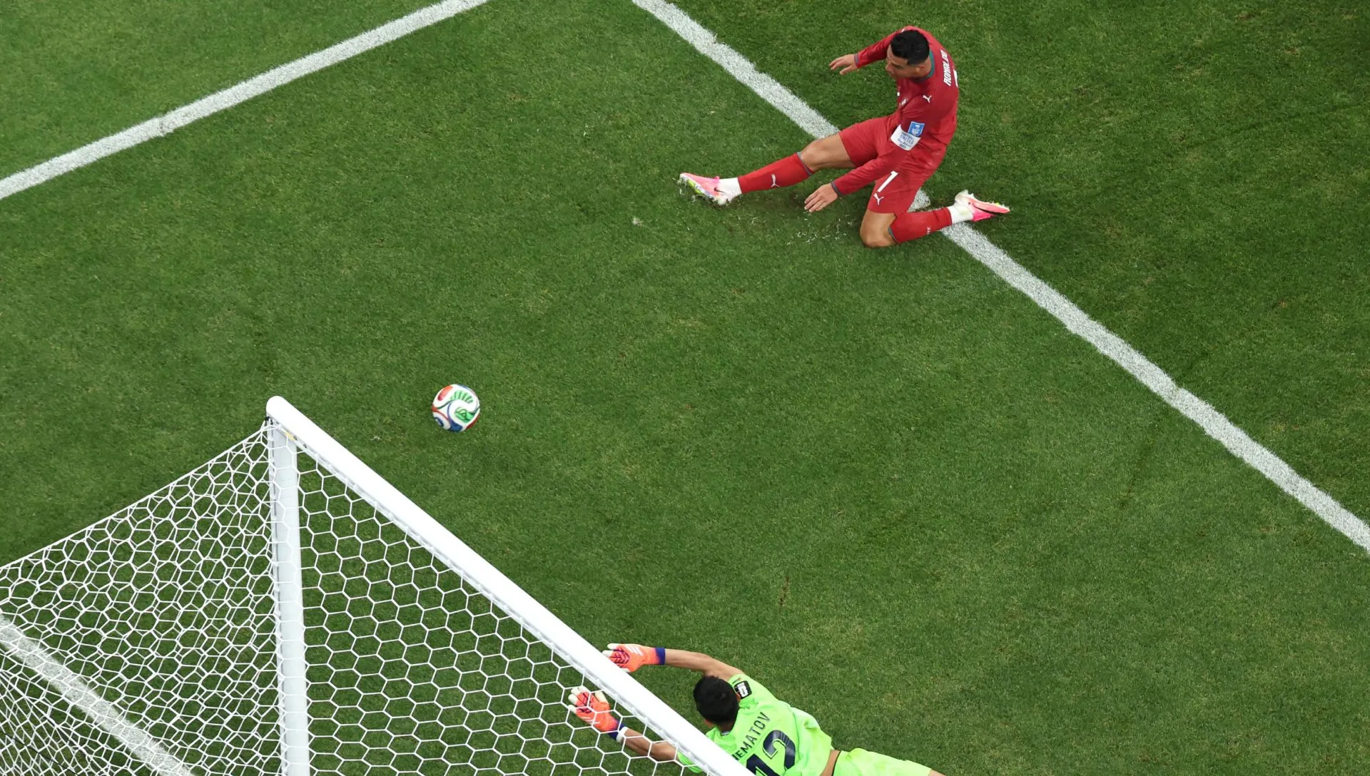 Cristiano Ronaldo, de Portugal, durante partida da Copa do Mundo. Foto: François Nel/Getty Images