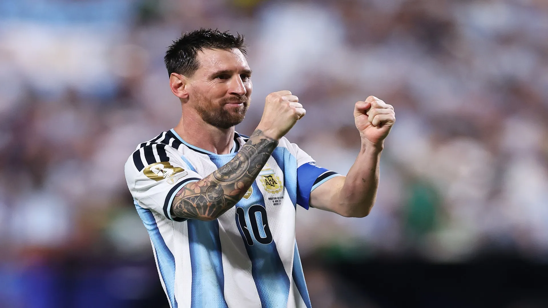 Messi comemora um de seus gols em Argentina e Argélia na Copa 2026 – Michael Steele/Getty Images
