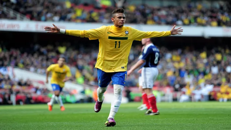 Neymar em Brasil e Escócia em 2011 - Jamie McDonald/Getty Images