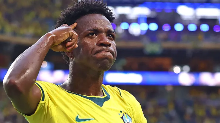 Vini Jr supera número de gols de Ronaldinho, Adriano e Kaká em Copas do Mundo. (Foto: Megan Briggs/Getty Images)
