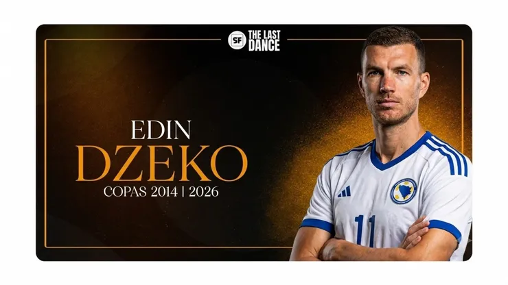 Edin Dzeko, da Bósnia - Imagem gerada com auxílio de IA por Somos Fanáticos/Gemini