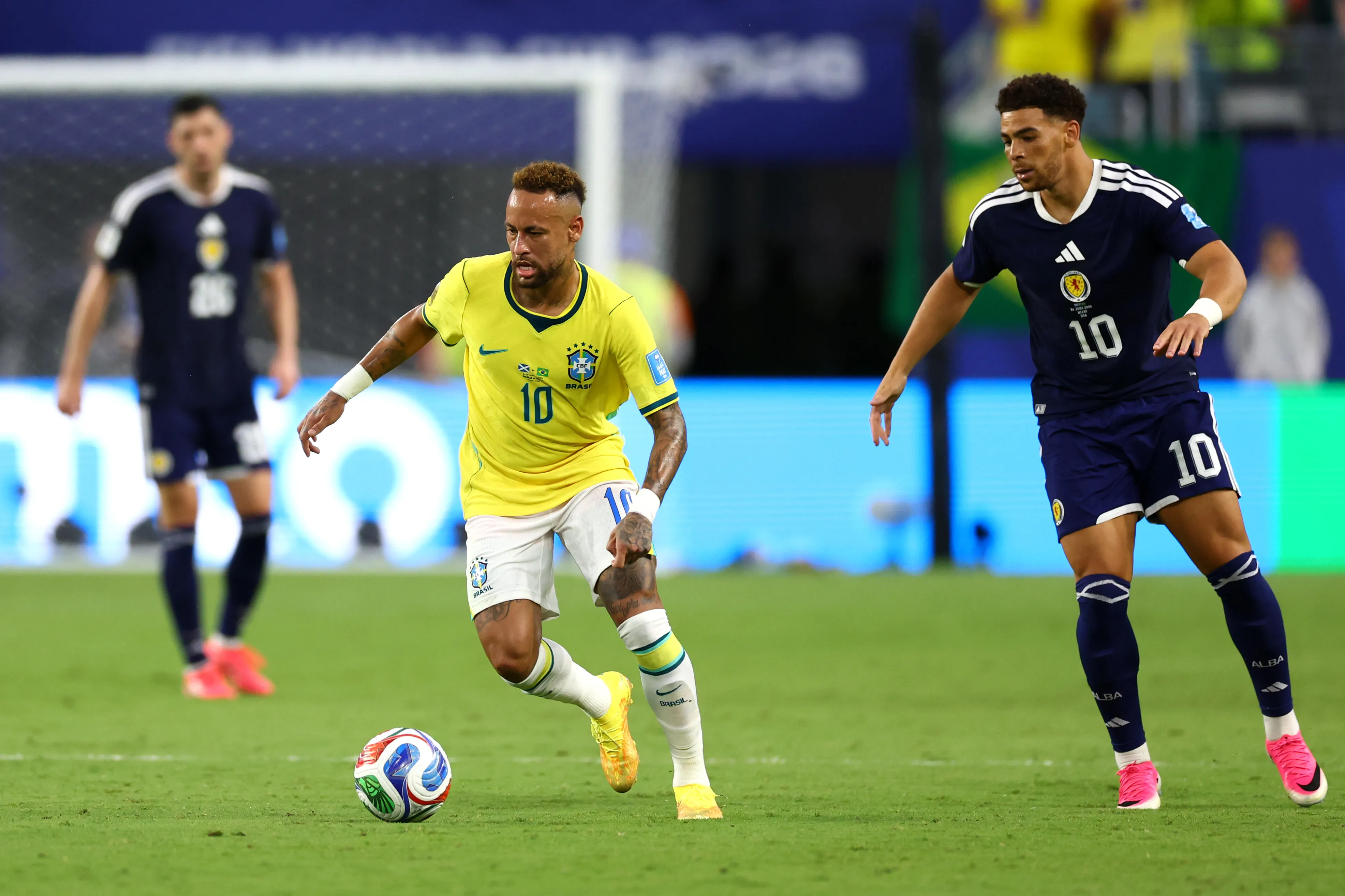 Neymar em Escócia x Brasil. (Foto: Megan Briggs/Getty Images)