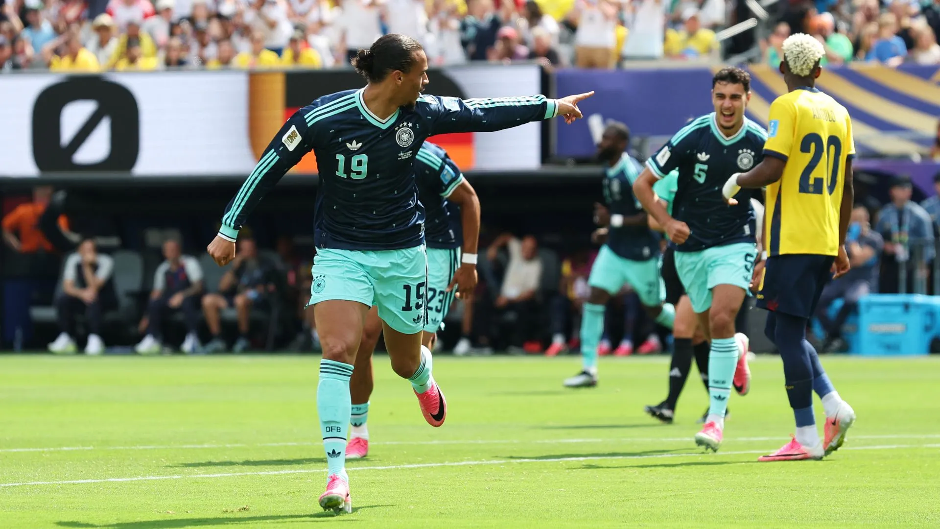 Sané abriu o placar de Equador x Alemanha (foto: Alexander Hassenstein/Getty Images)