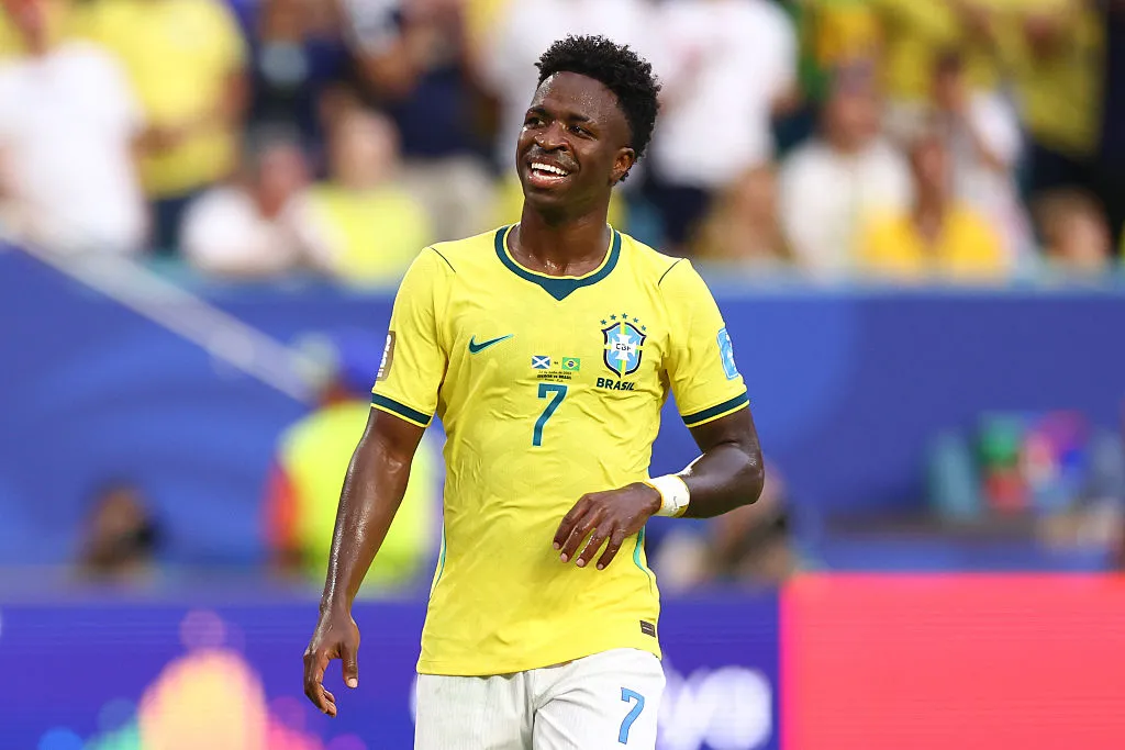 Vinicius Júnior tem quatro gols em três jogos pelo Brasil nesta Copa (Foto: Megan Briggs/Getty Images)