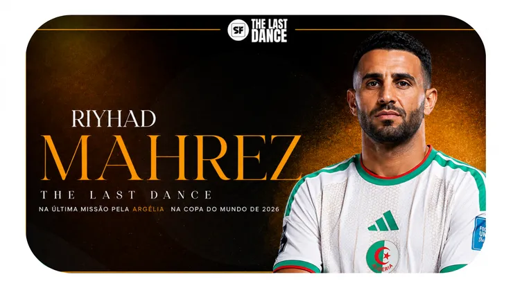 O The Last Dance de Riyad Mahrez. Foto: Stu Forster, Getty Imagens - editada pelo chat GTP)