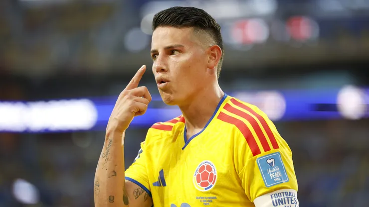 James Rodríguez em jogo da Colômbia. Foto: Michael Reaves/Getty Images