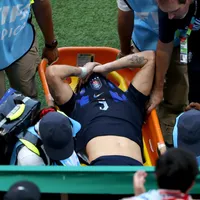 Manuel Ugarte rompe LCA durante jogo do Uruguai na Copa