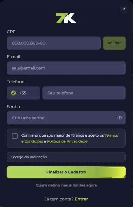 7K cadastro