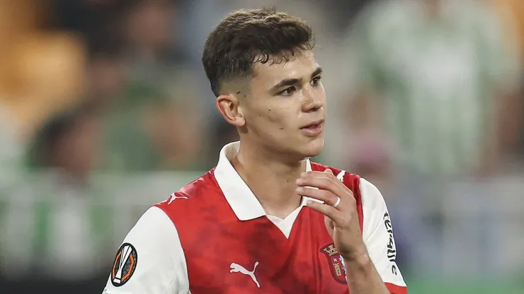 Gabriel Moscardo durante jogo do Braga. Foto: MAGO / Pressinphoto