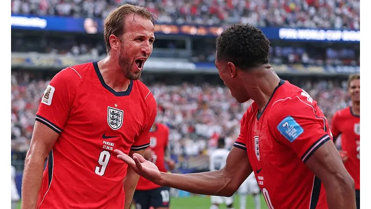 Harry Kane e Bellingham pela Inglaterra. Foto: Mattia Ozbot/Getty Images