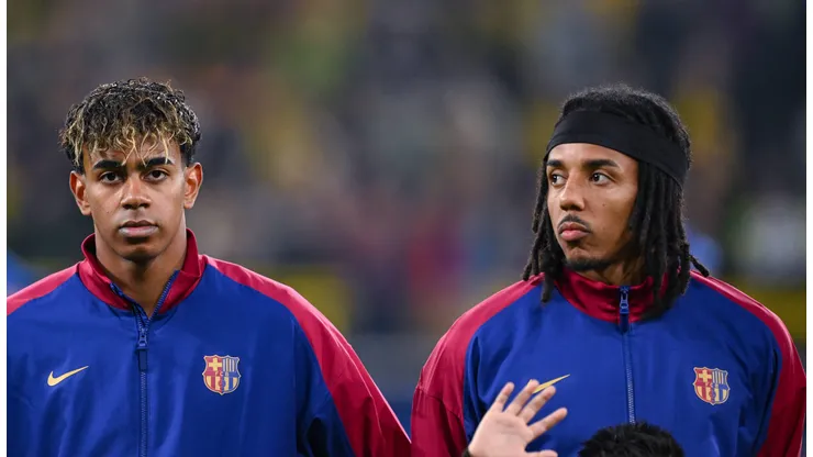 Jules Koundé, da França e Lamine Yamal, da Espanha. Foto:IMAGO / RHR-Foto