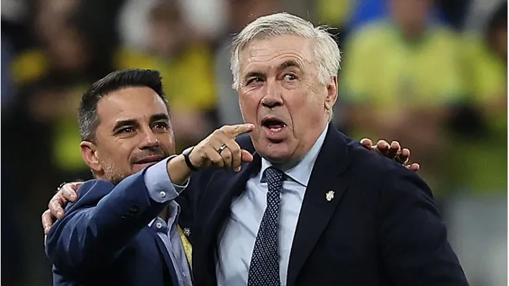 Rodrigo Caetano e Ancelotti, pela Seleção Brasileira Foto: Wagner Meier/Getty Images