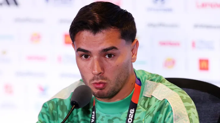 Brahim Díaz durante uma entrevista coleitva. Foto: Molly Darlington/Getty Images