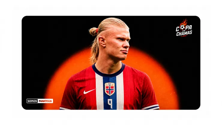 Haaland é a maior ameaça a seleção da Inglaterra. Foto: Elsa/Getty Imagens - com auxilio do CHAT GPT